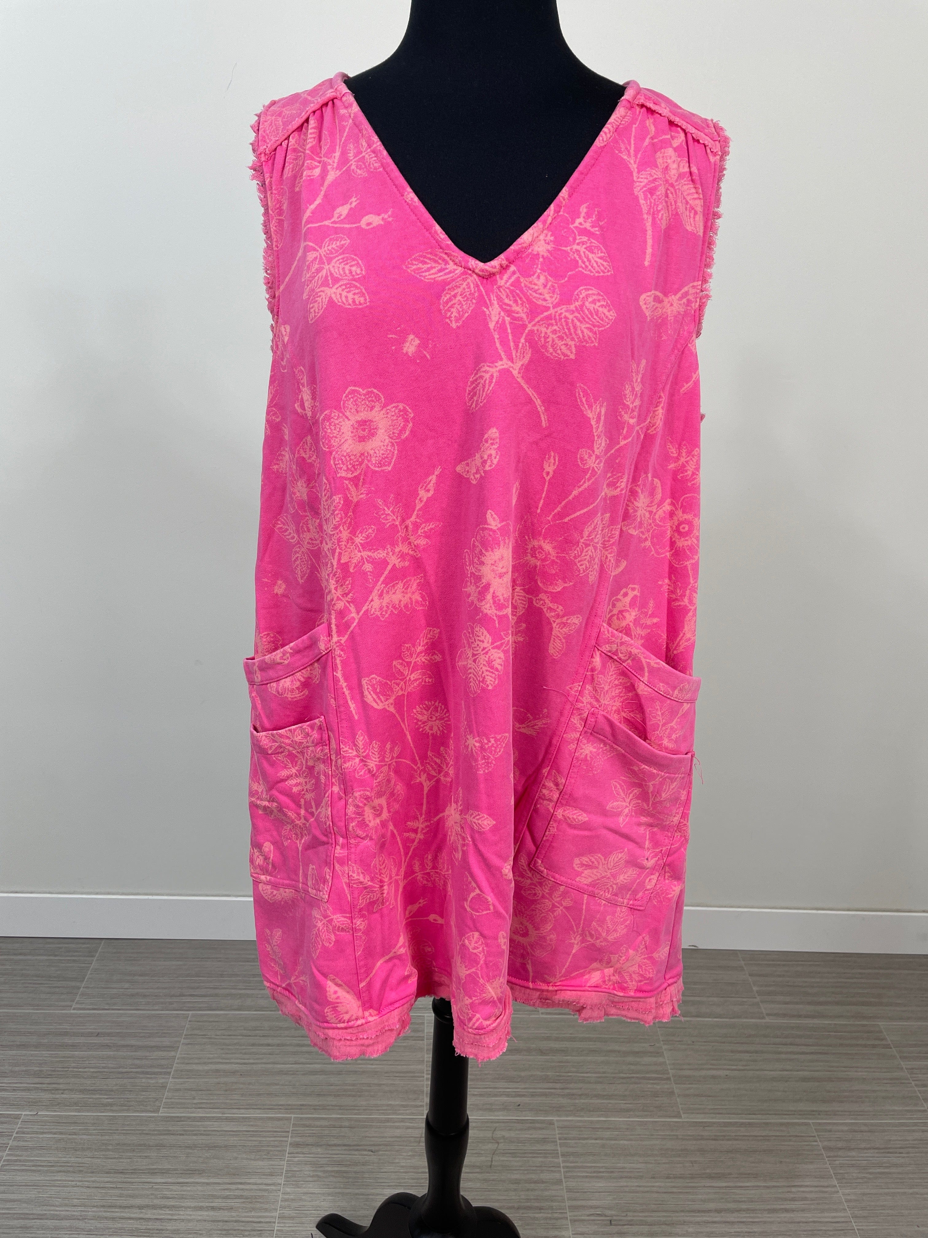 Pink French Terry Mini Dress