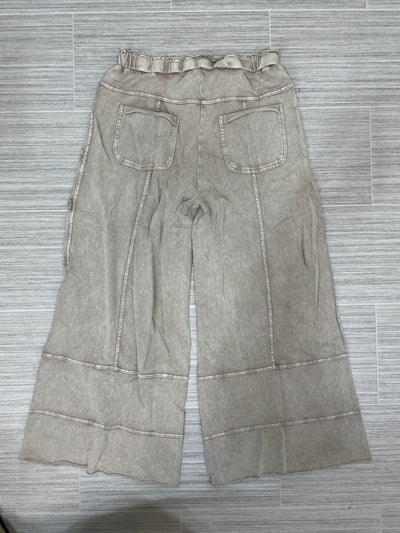 Mushroom Mineral Washed Wide Leg Pant