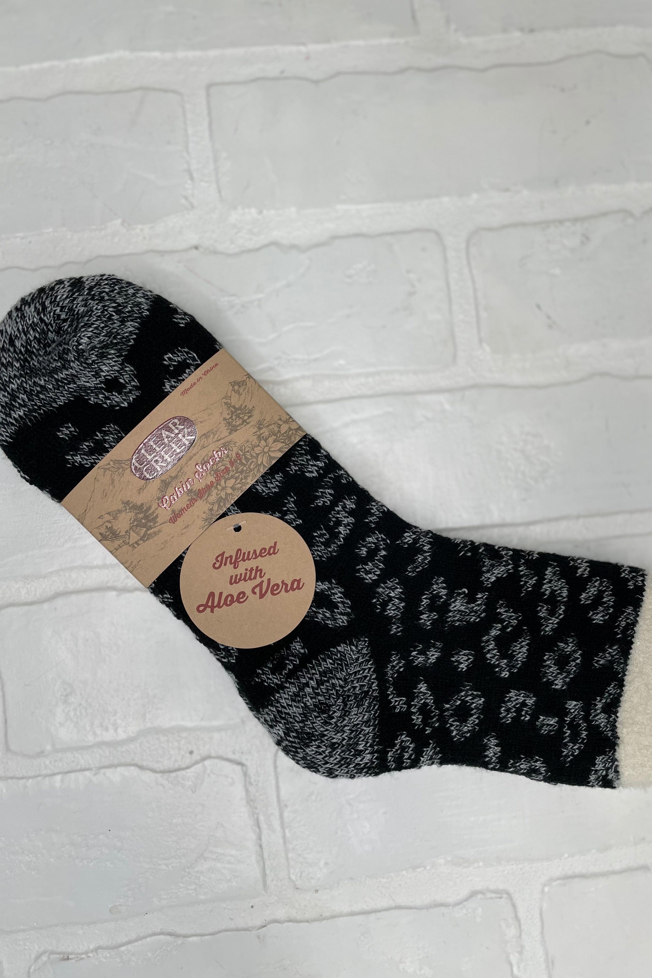 CC Black Leopard Aloe Socks