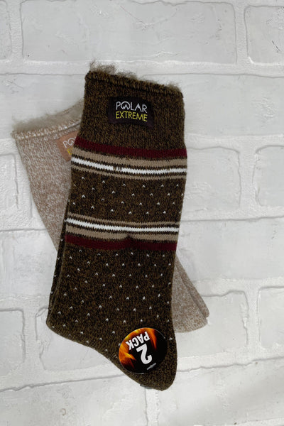 PE Women's Brown 2pk Xtralite Sock