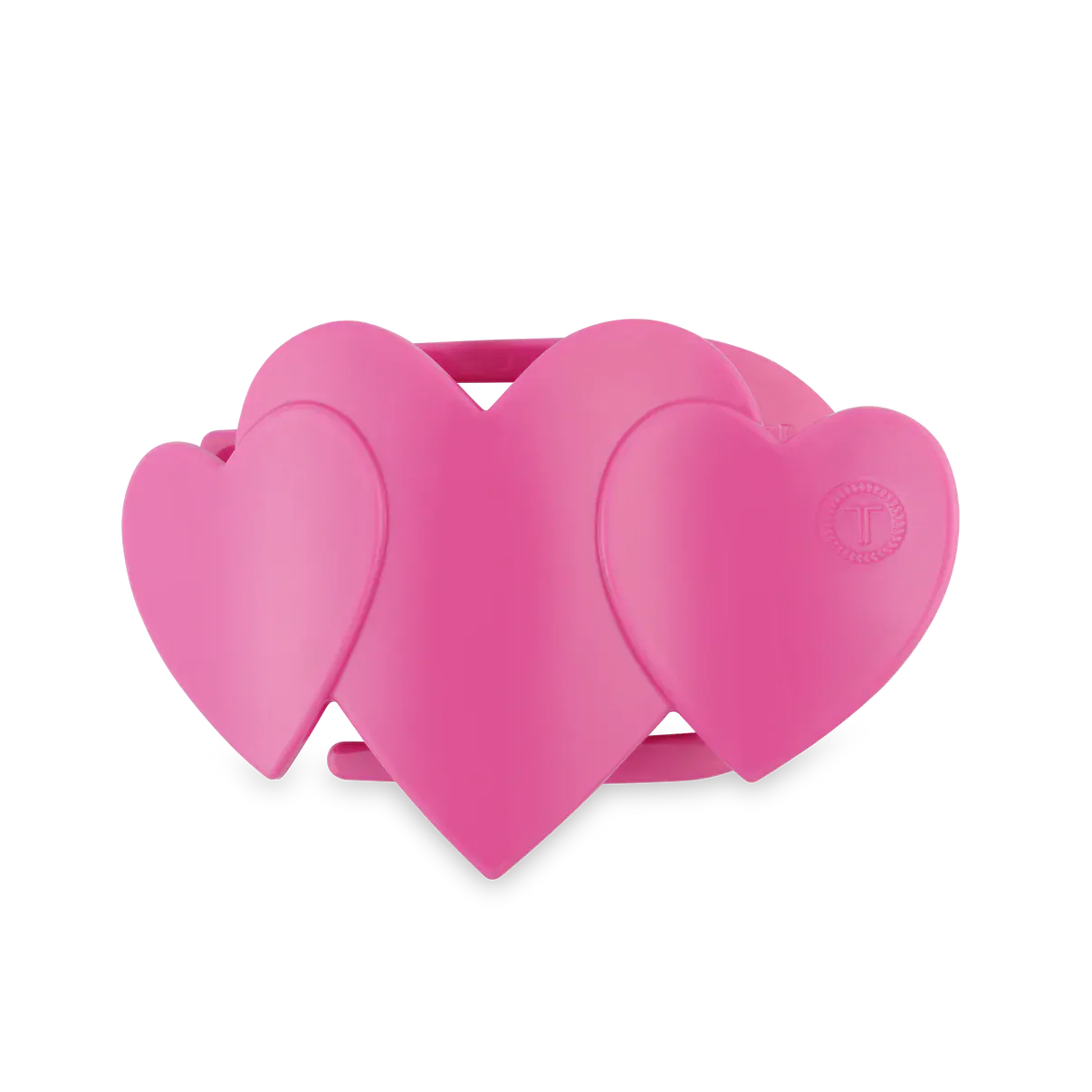 Pink Heart to Heart Medium Flat Hair Clip