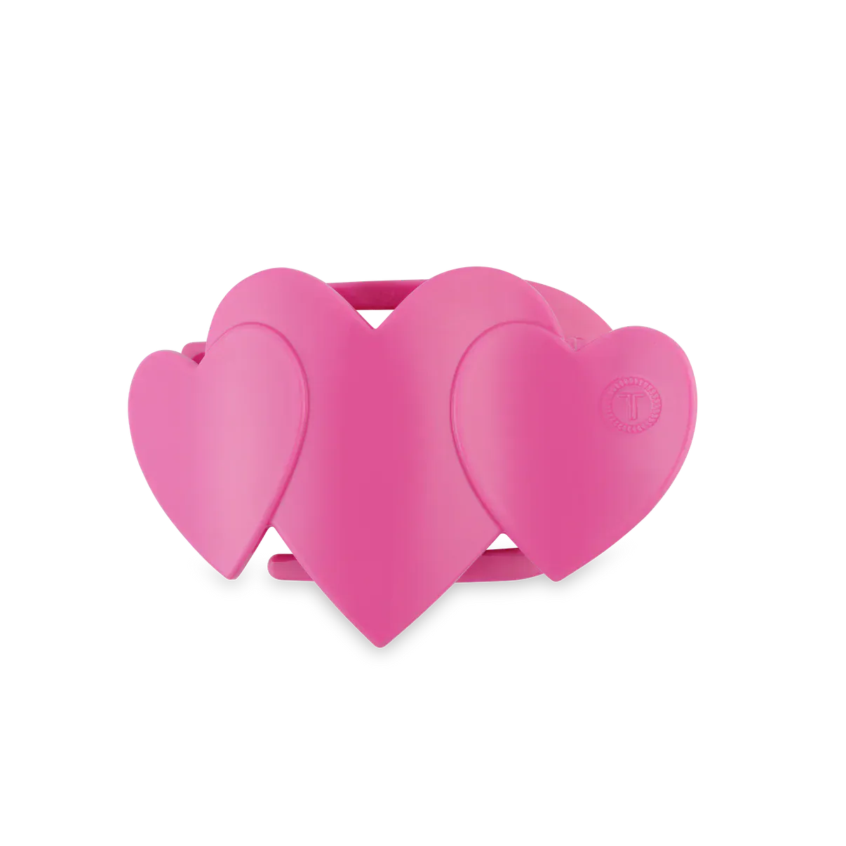 Pink Heart to Heart Small Flat Hair Clip