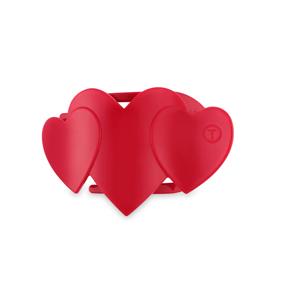 Red Heart to Heart Small Flat Hair Clip