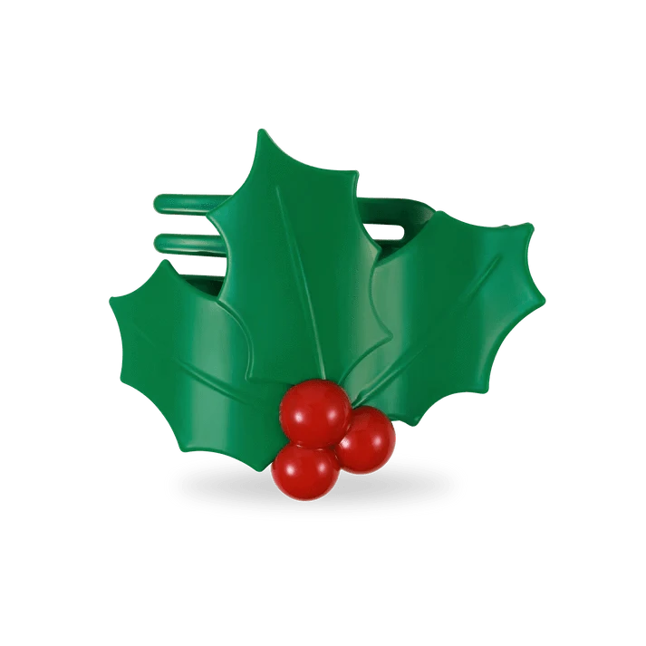 Holly Leaves Flat Hair Clip