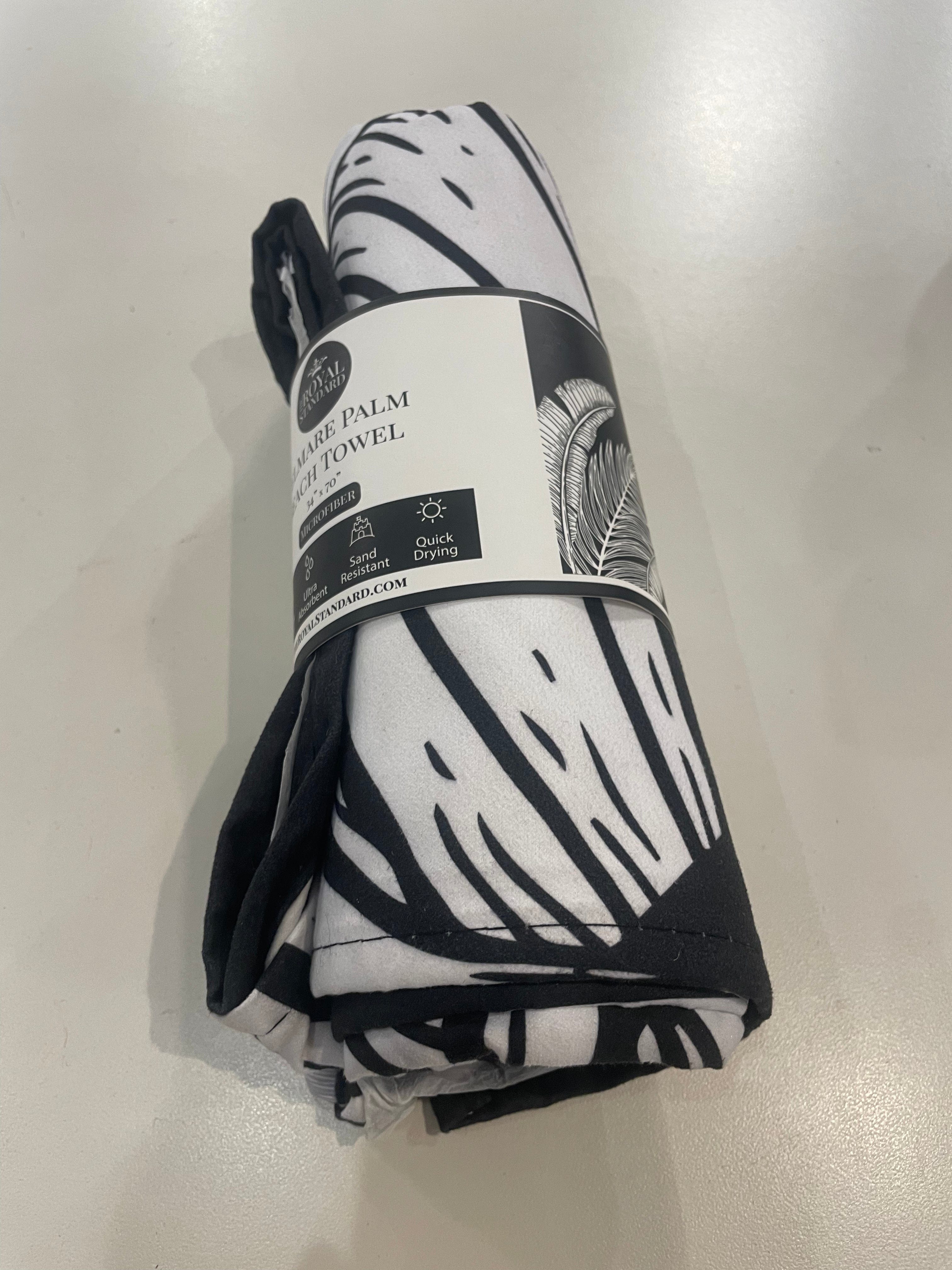 Black Delmare Palm Beach Towel