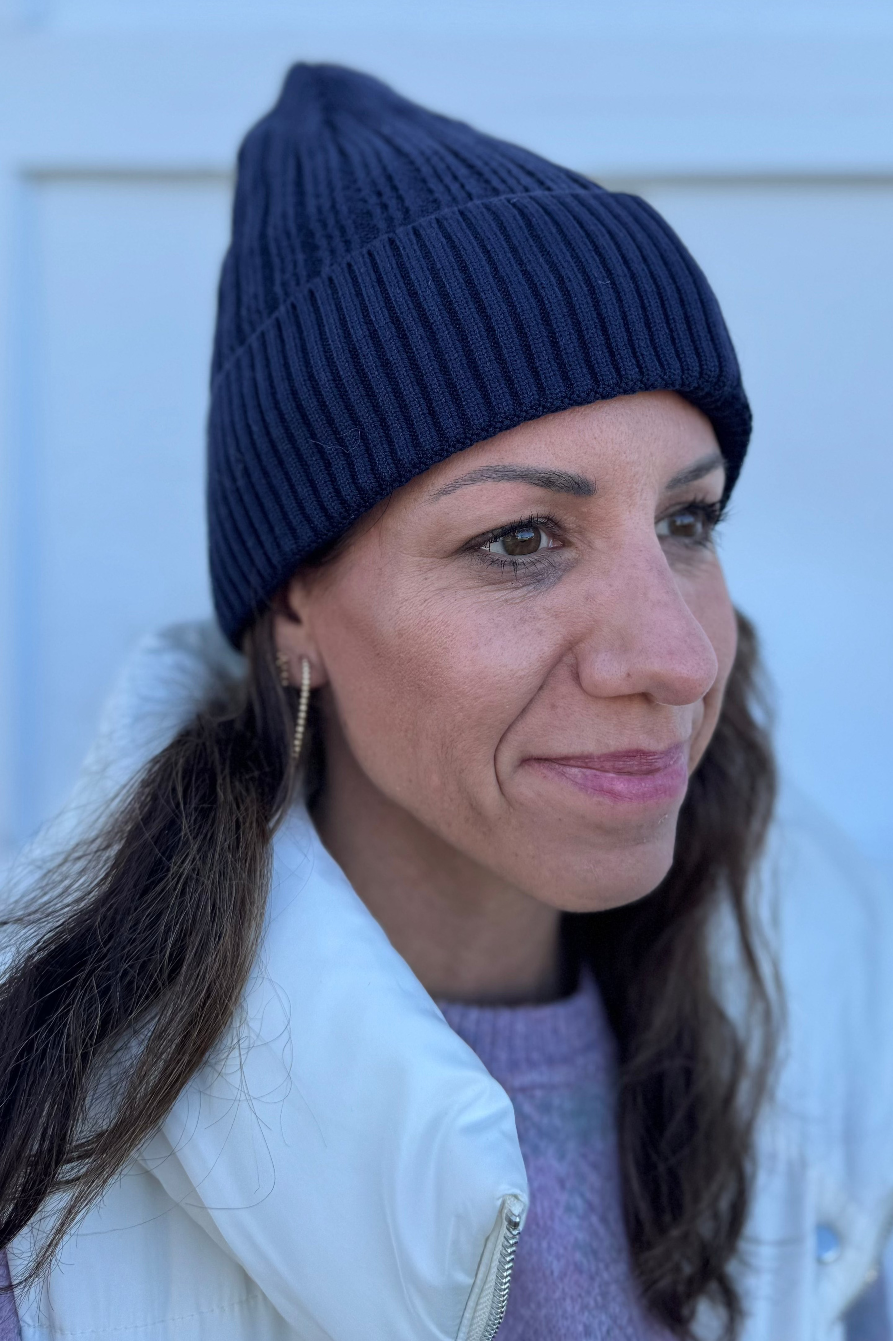 Navy Knit Fleece Lined Hat