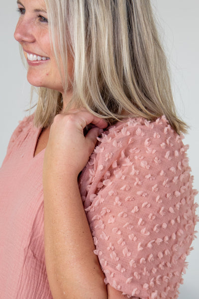 Clay Gauze w/Applique Sleeve Detail