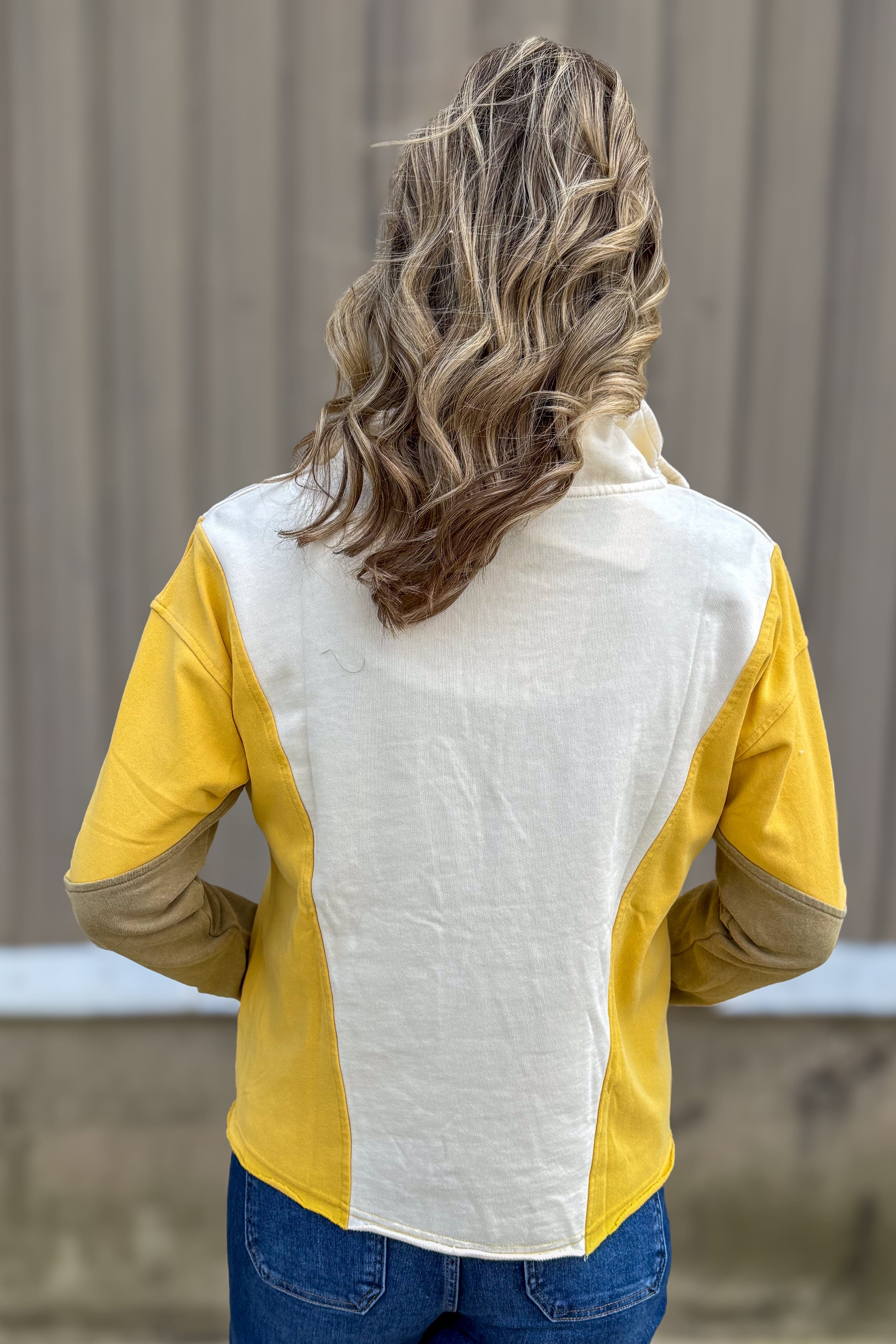 Ivory, Yellow, Green Quarter Zip back