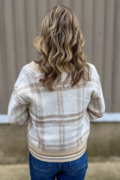 Ivory Plaid Cardigan
