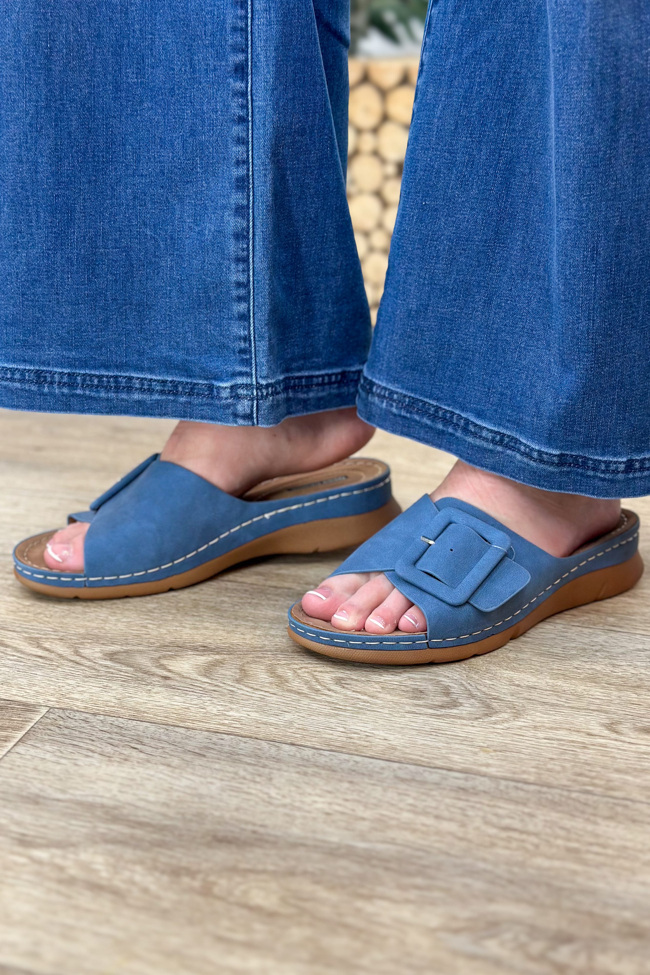Blue Hamden Buckle Sandal