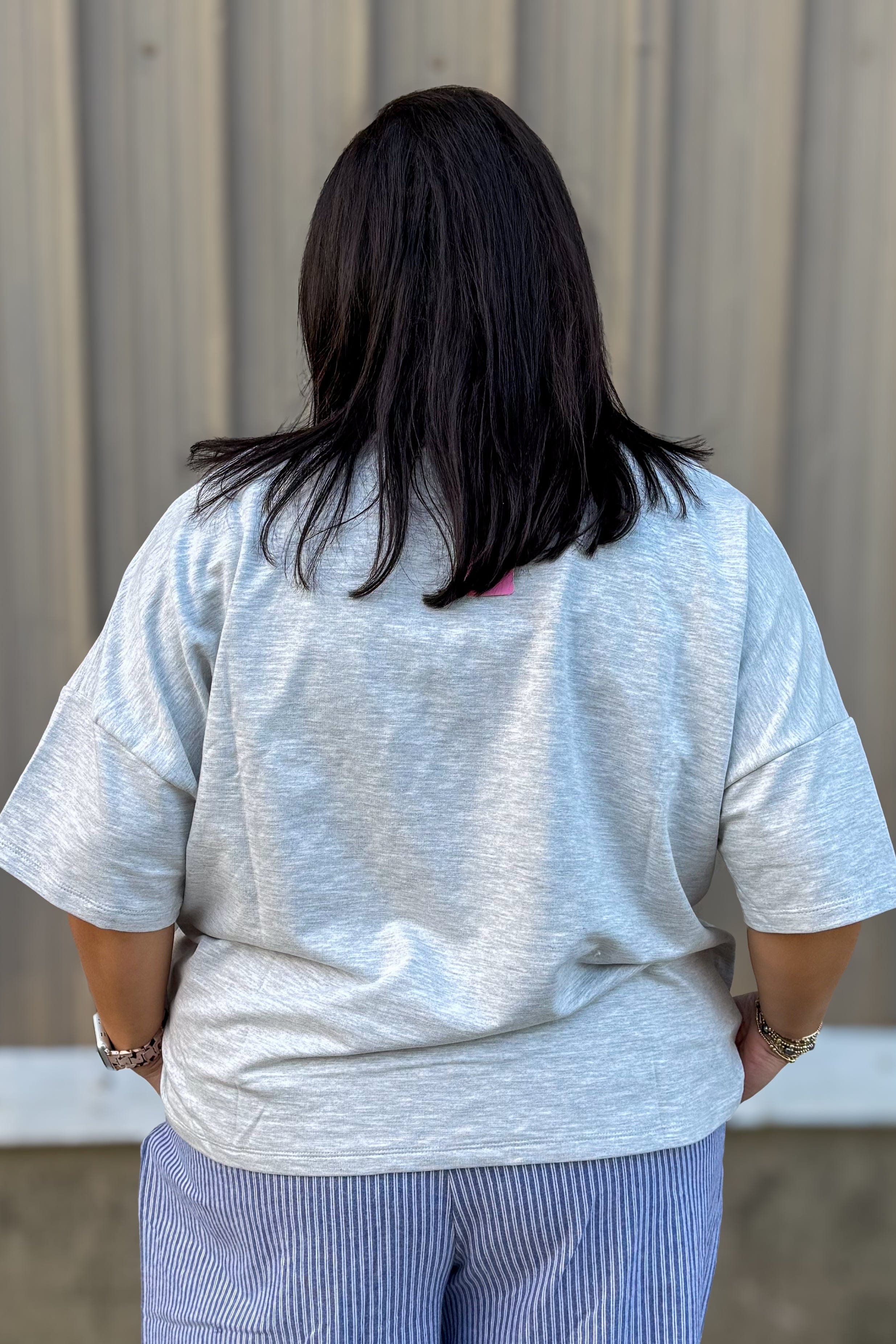 Gray USA Patch T-Shirt Back