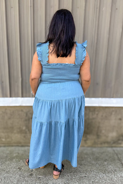 Denim Midi Dress Back