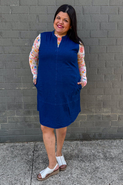Favorite Stretch Sleeveless Denim Dress Styled