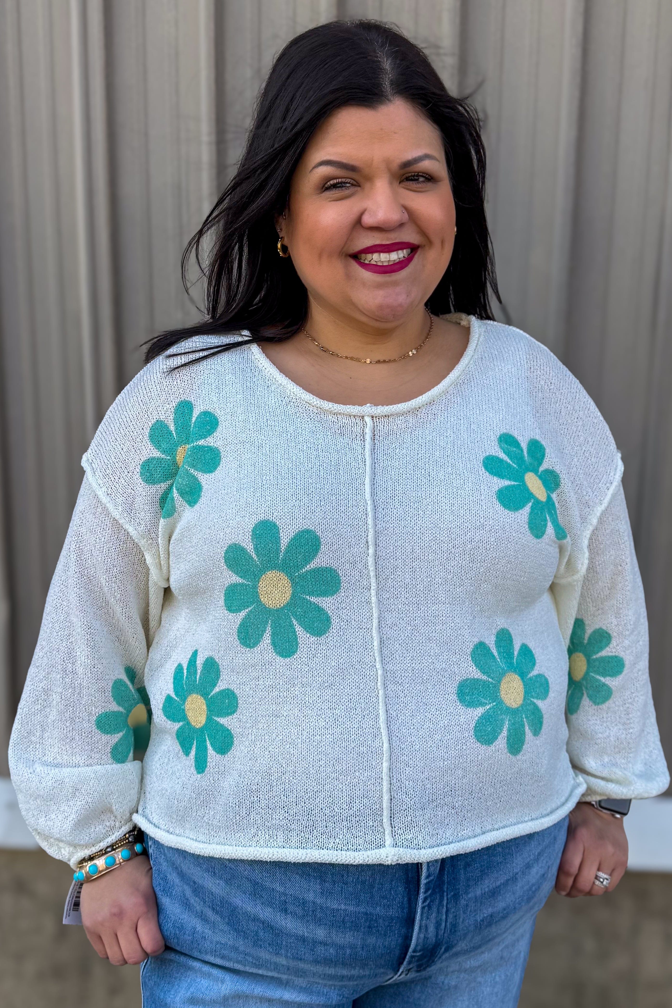 Ivory Flower Sweater