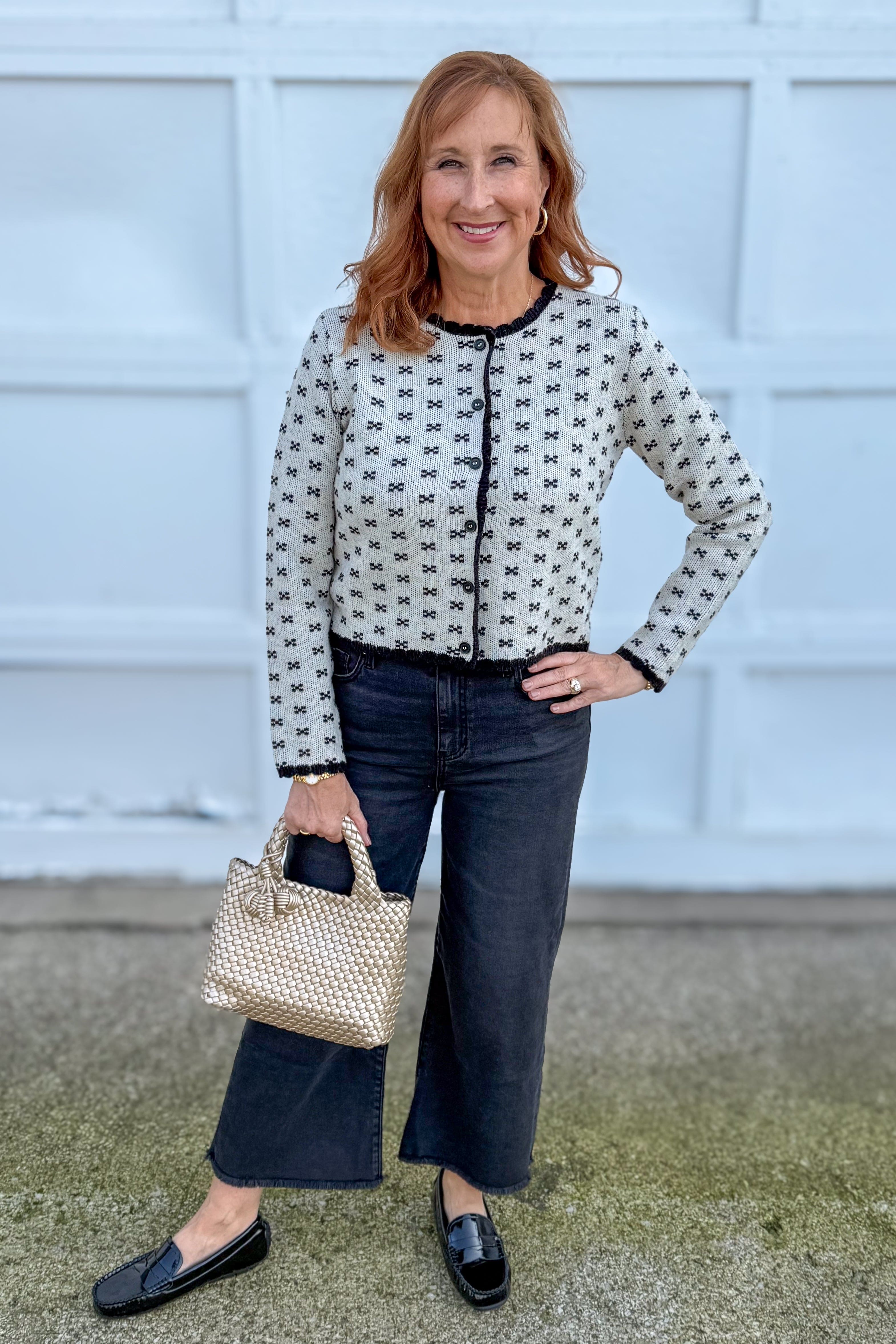 Parisian Charm Cardigan Sweater Styled