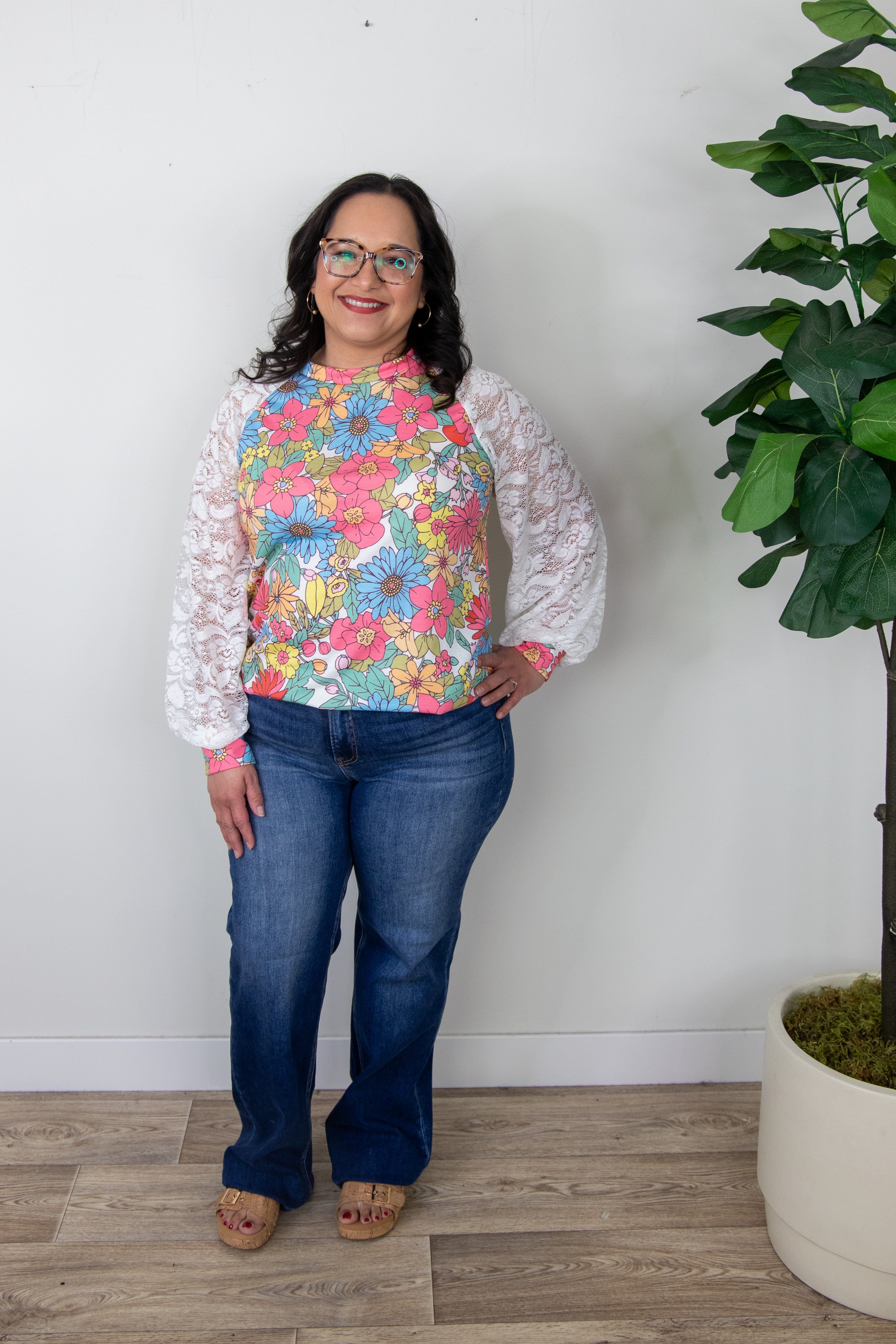 Floral Print Longsleeve Top, styled