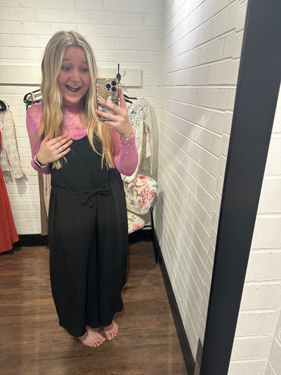 Black Wide Strap Jumpsuit
