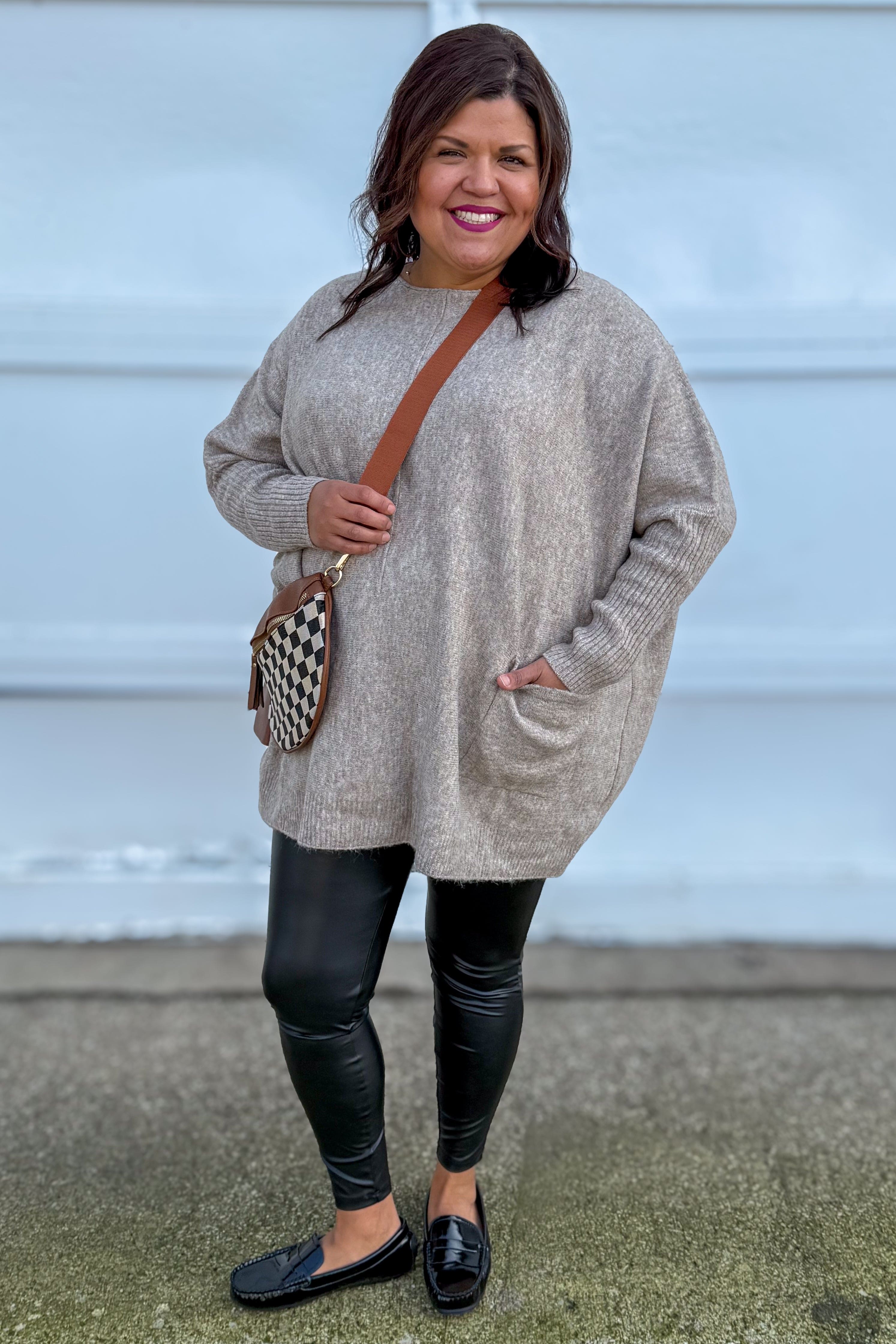 Khaki Center Seam Sweater Styled