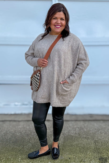 Khaki Center Seam Sweater Styled