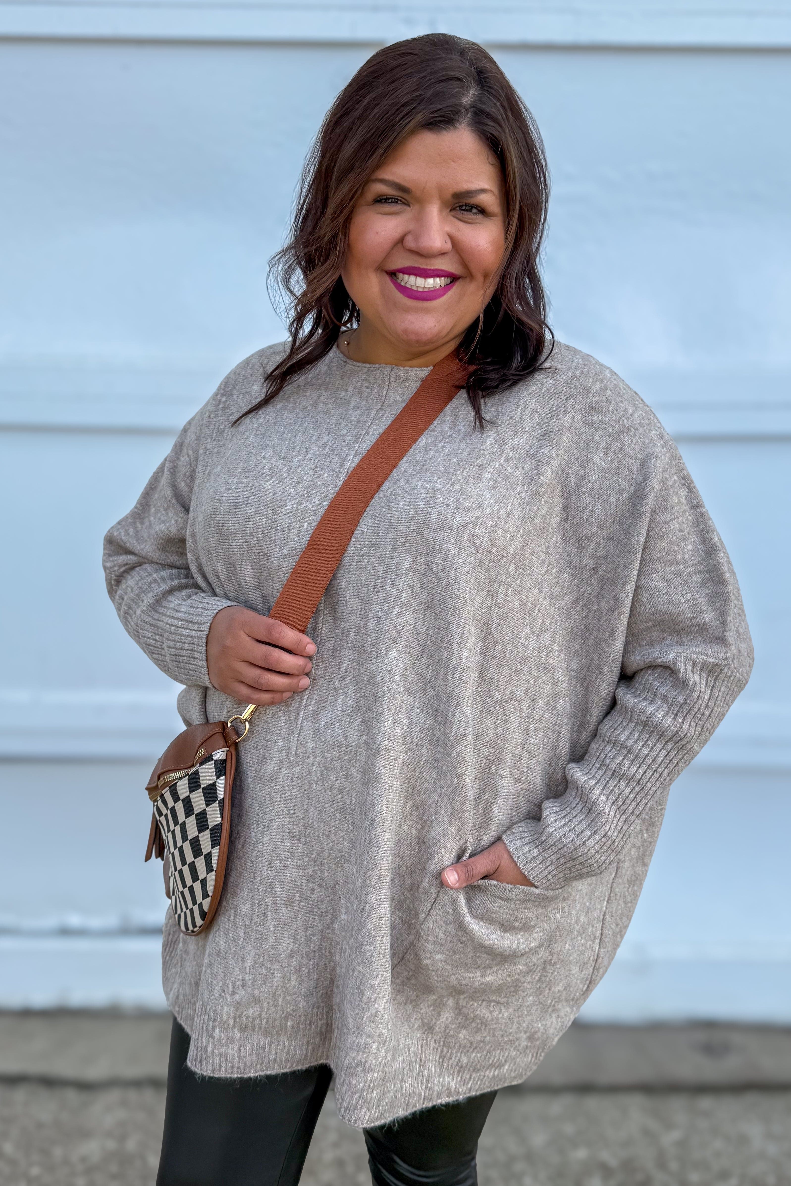 Khaki Center Seam Sweater
