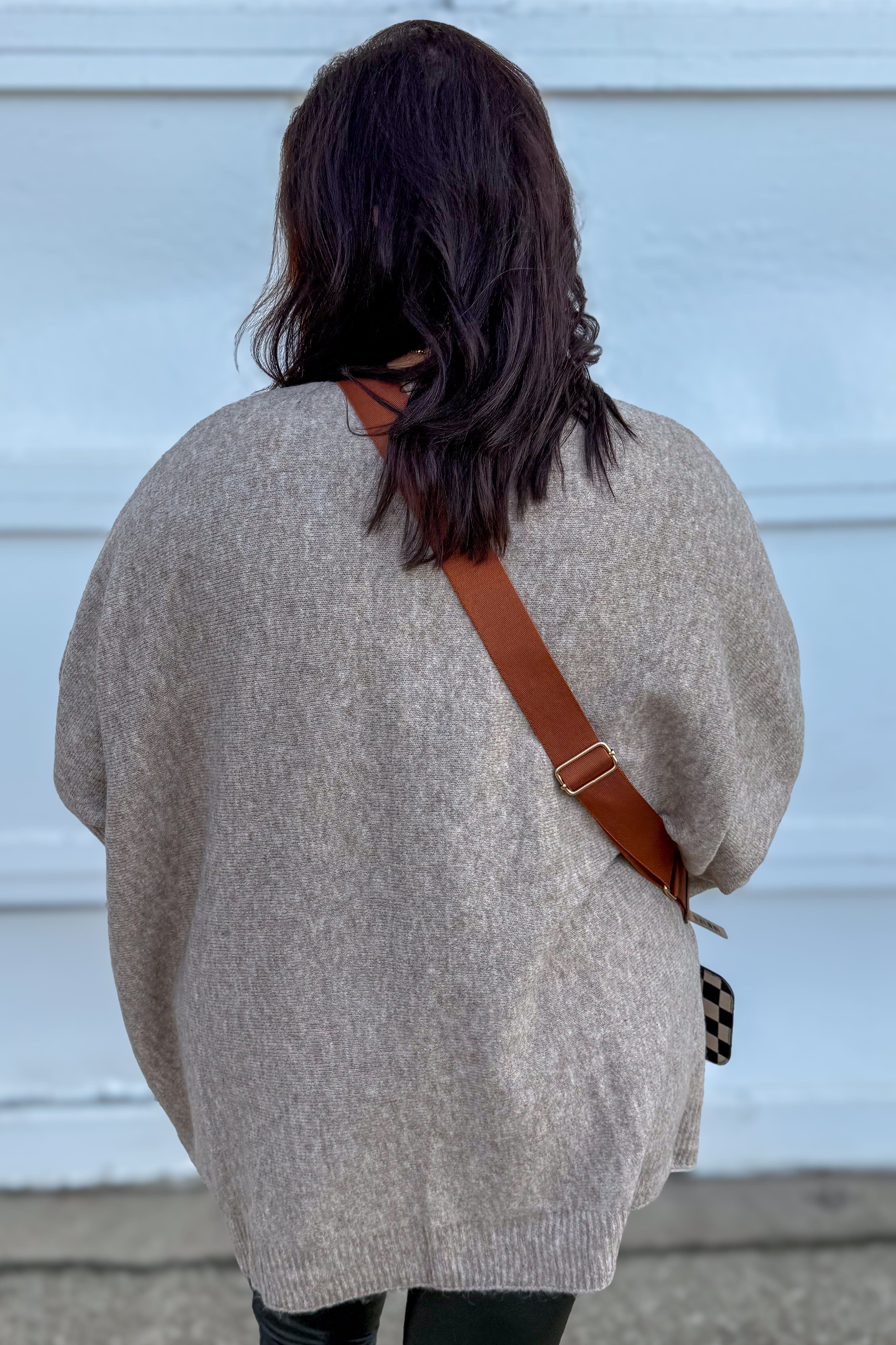 Khaki Center Seam Sweater Back