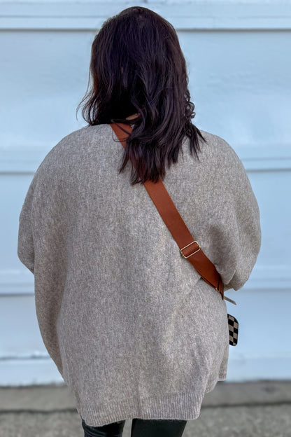 Khaki Center Seam Sweater Back
