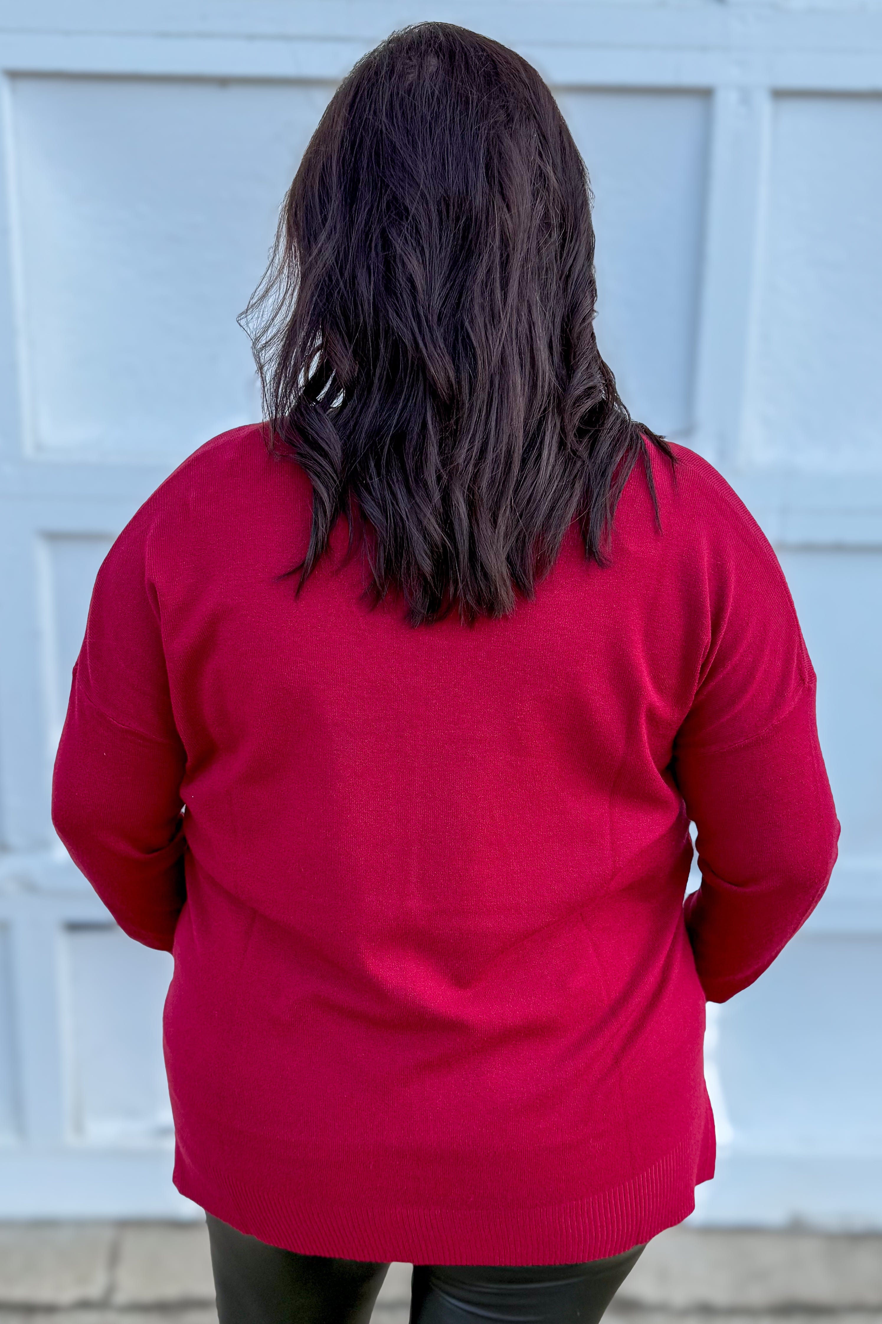 Cabernet Viscose Front Seam Sweater back