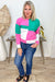 Pink & Kelly Green Colorblock Sweater 