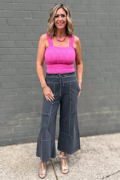 Aloha Fuchsia Lace Textured Square Top