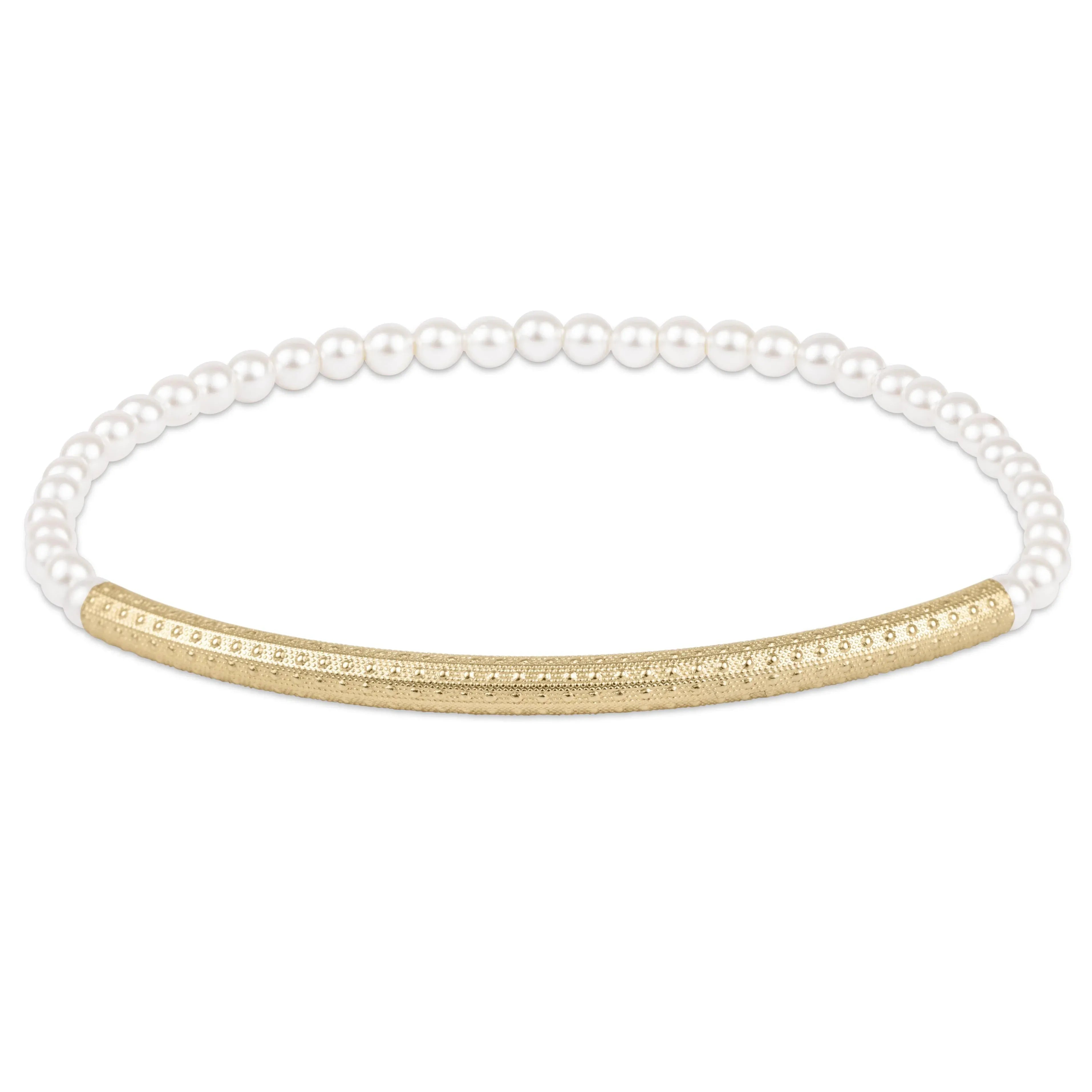 Bliss Bar Textured Pearl 3mm  Bracelet