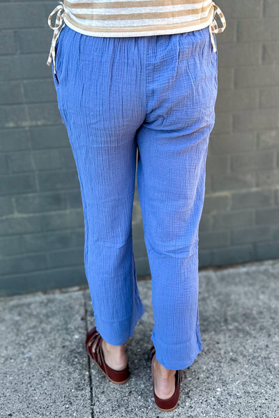 Dusty Blue Gauze Pants Back