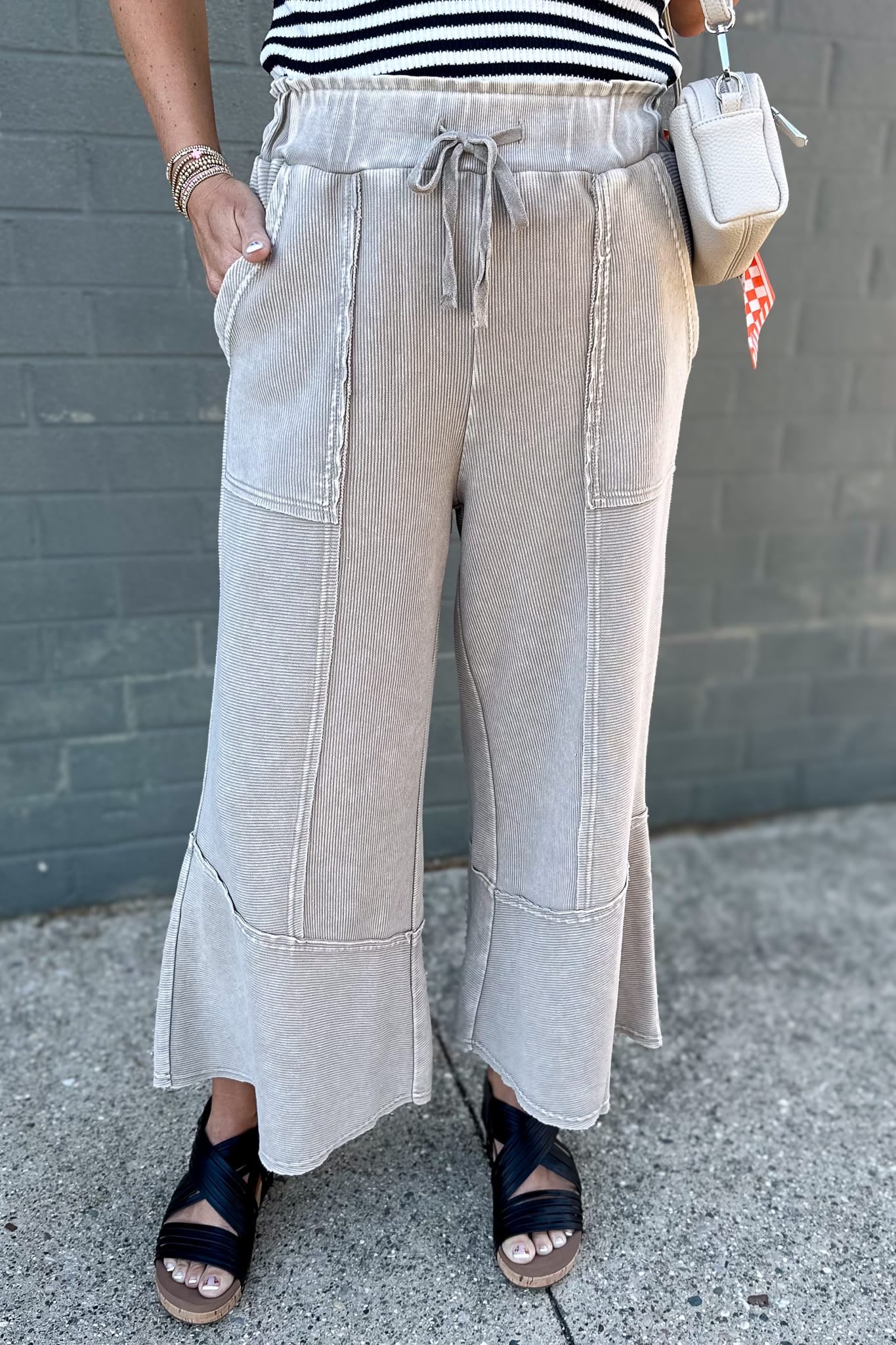 Light Mocha Textured Thermal Pant