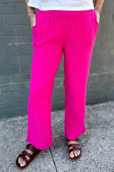 Hot Pink Gauze Pants