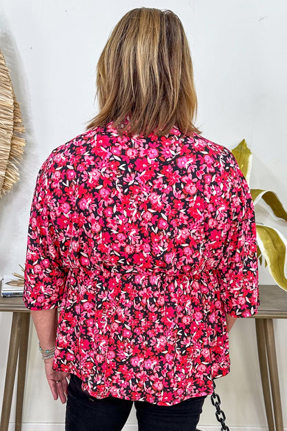 Red & Pink Floral Dreamer Top back