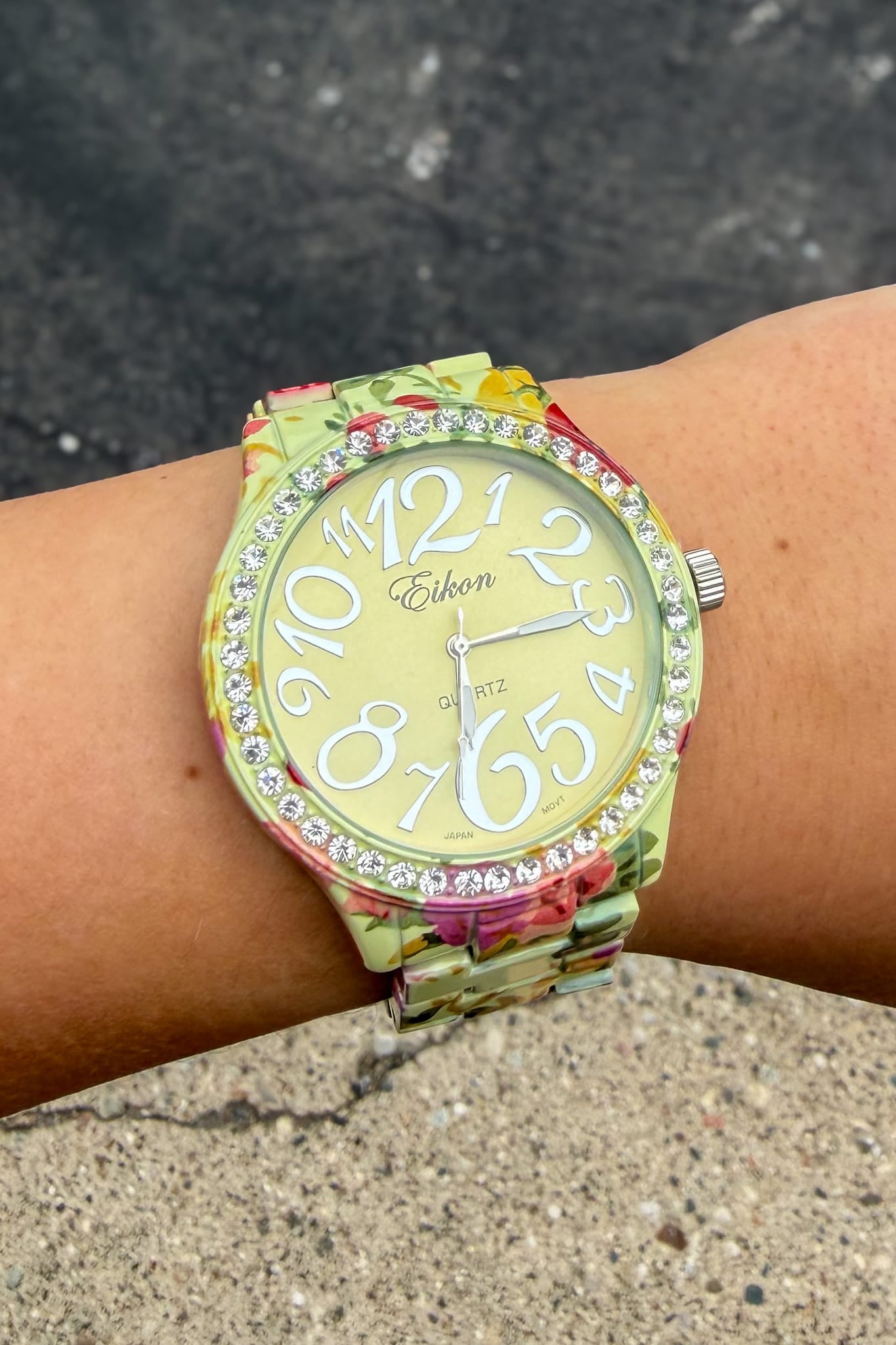 Green Floral Watch