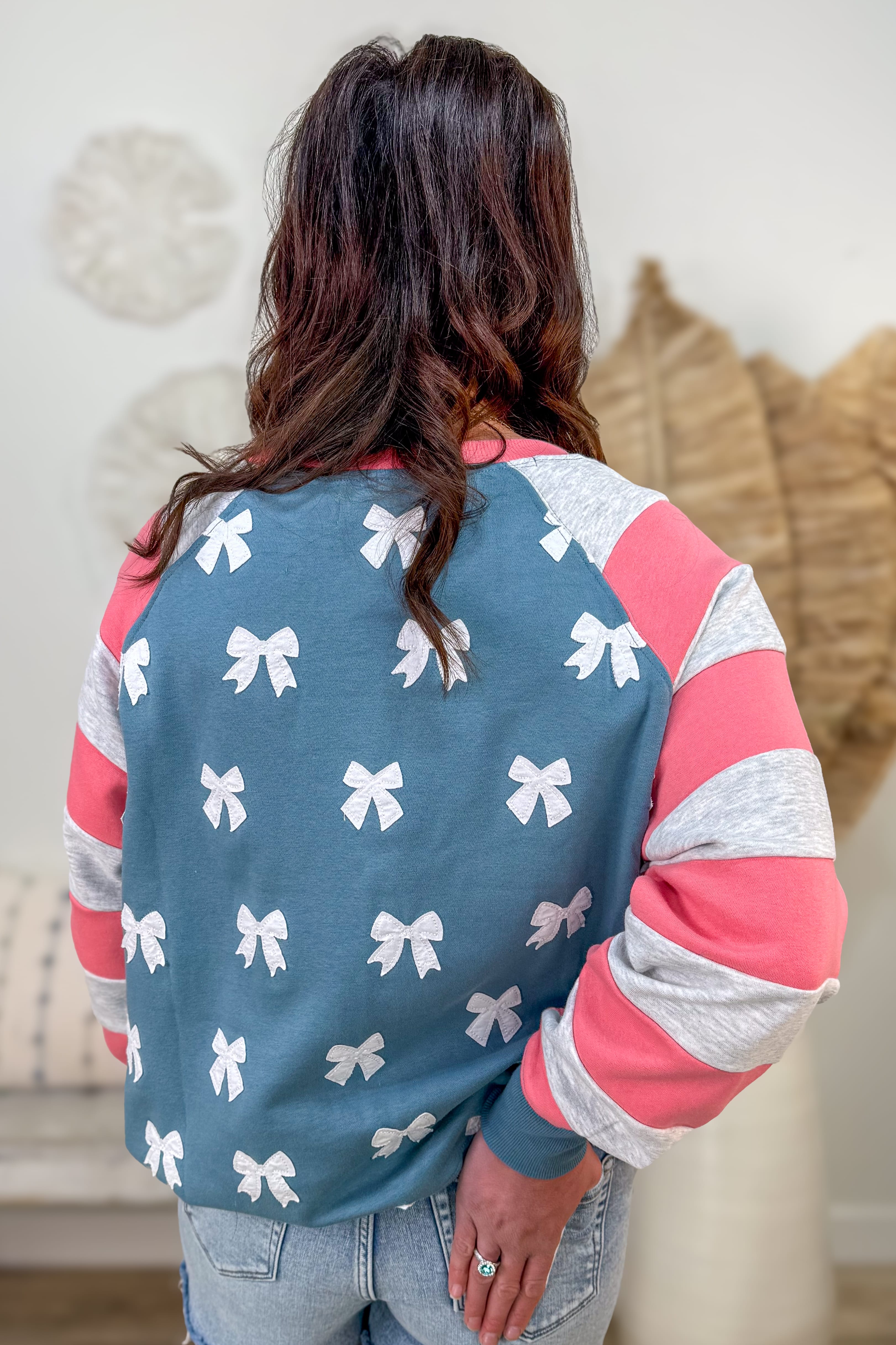 USA Patchwork Crew Pullover Back