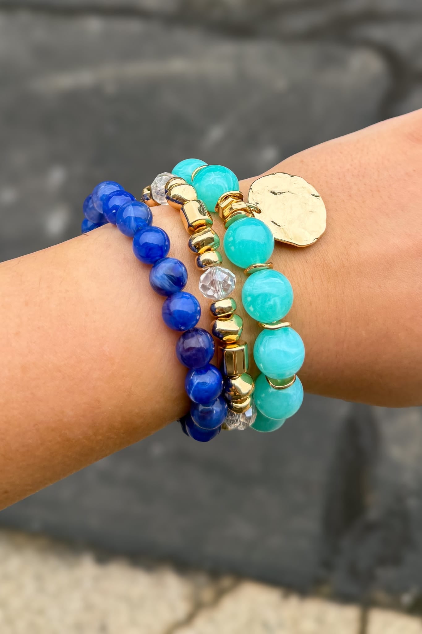 Aqua Multi Beaded Bracelet
