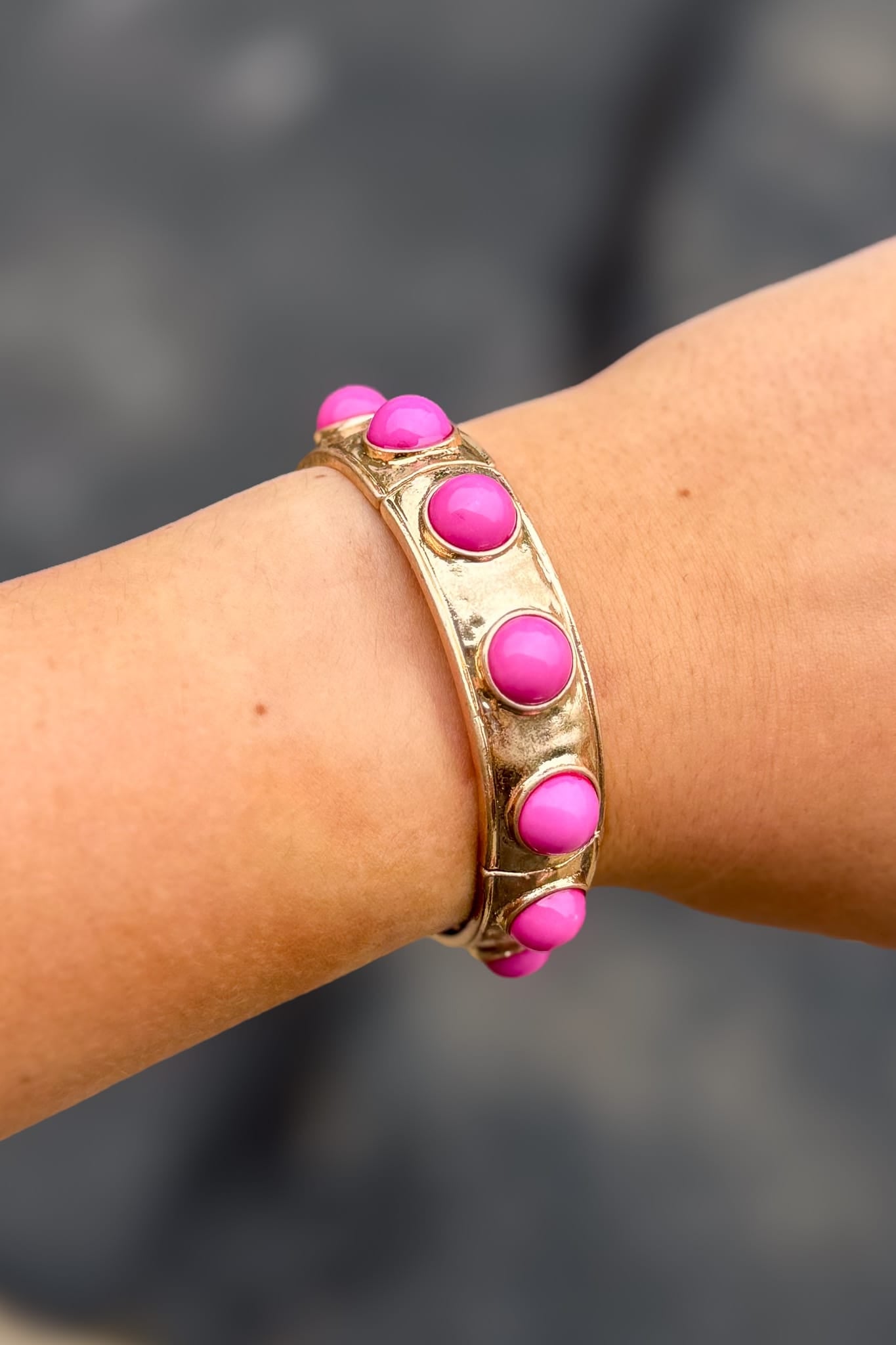 Pink Bubble Stretch Bangle Bracelet