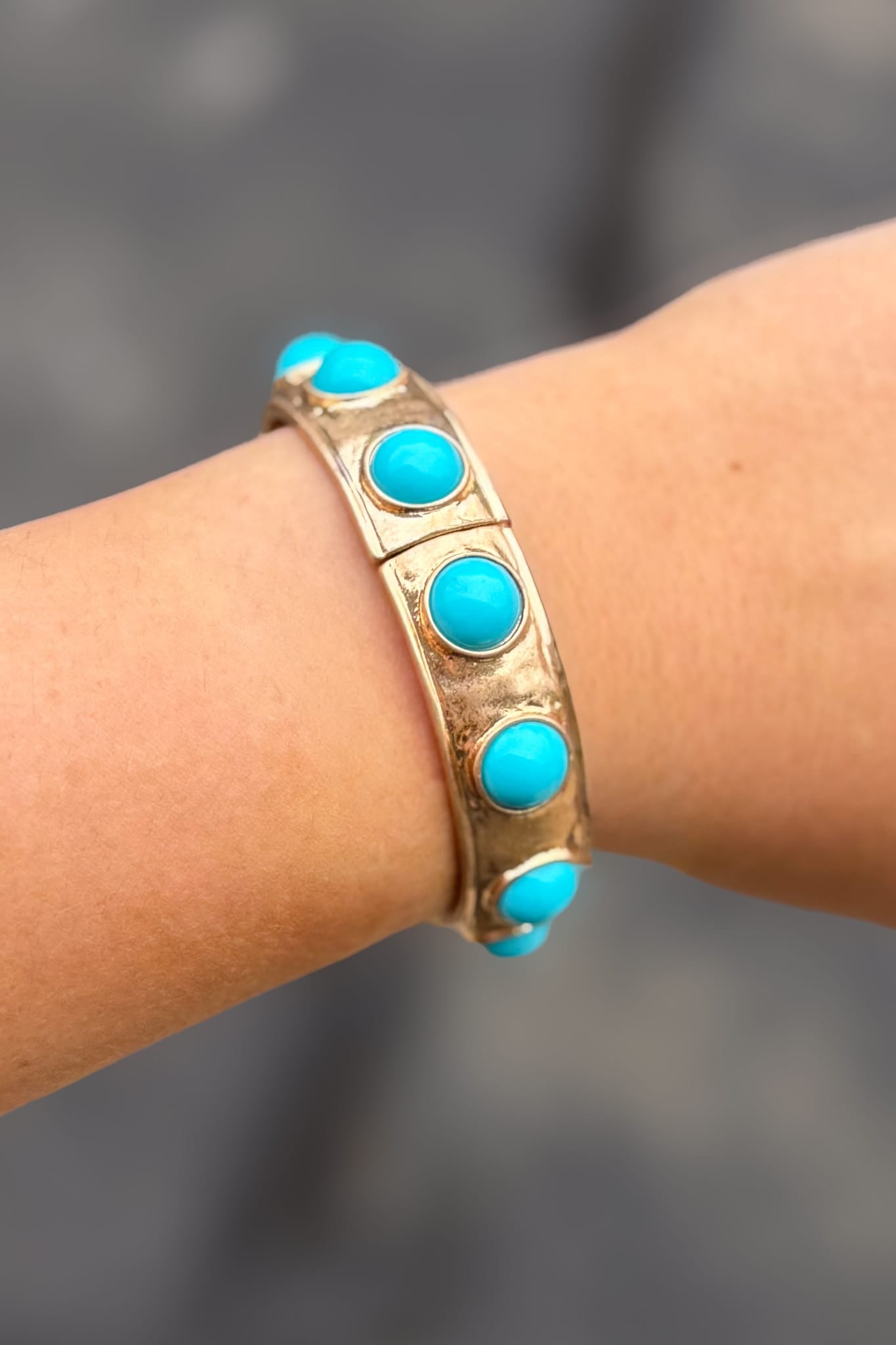Turquoise Bubble Stretch Bangle Bracelet