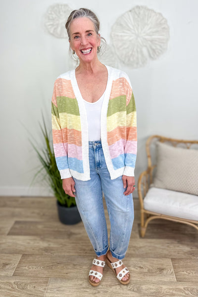 High Waist Side Panel Barrel Leg Denim styled