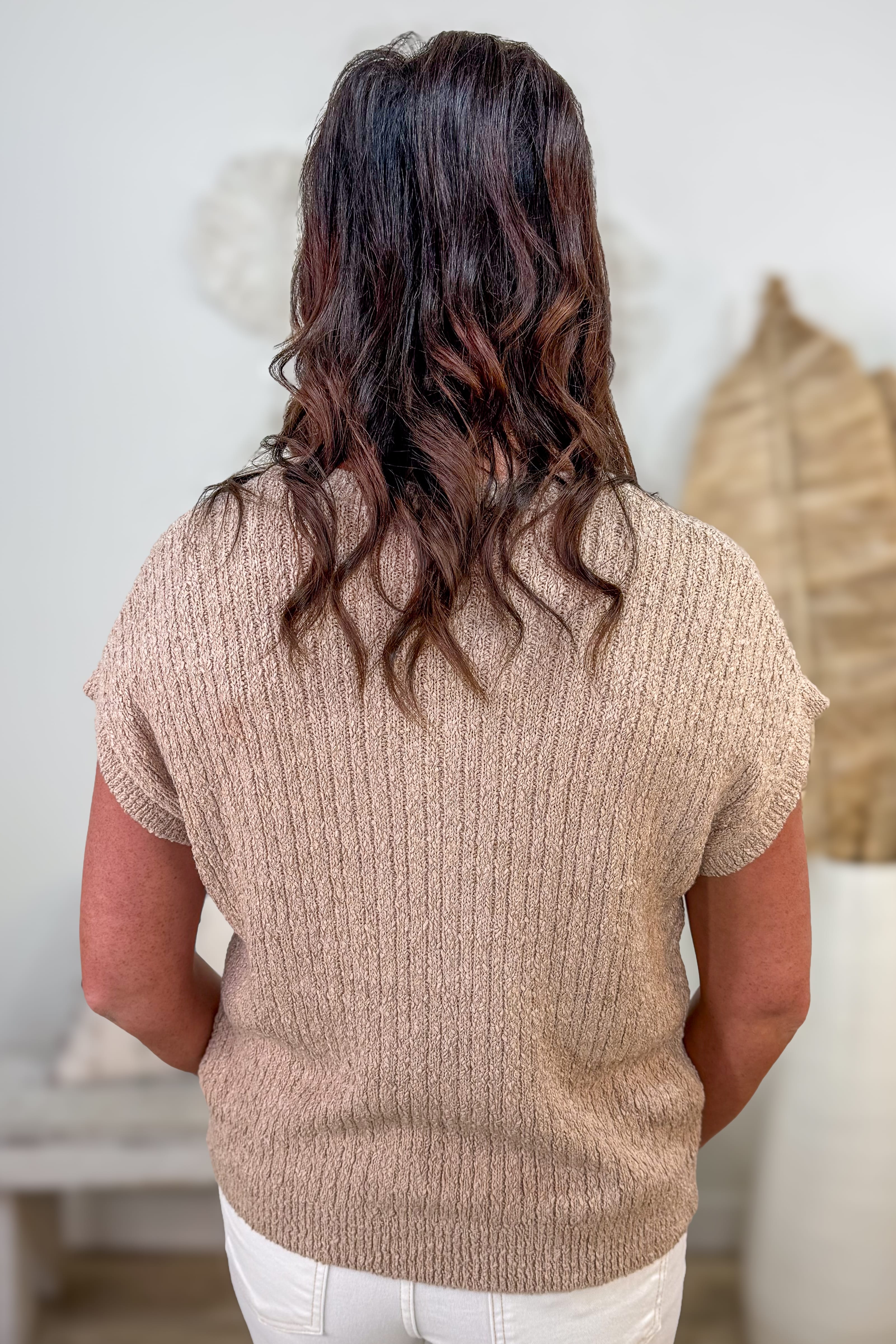 Khaki Button Down Knit Sweater back