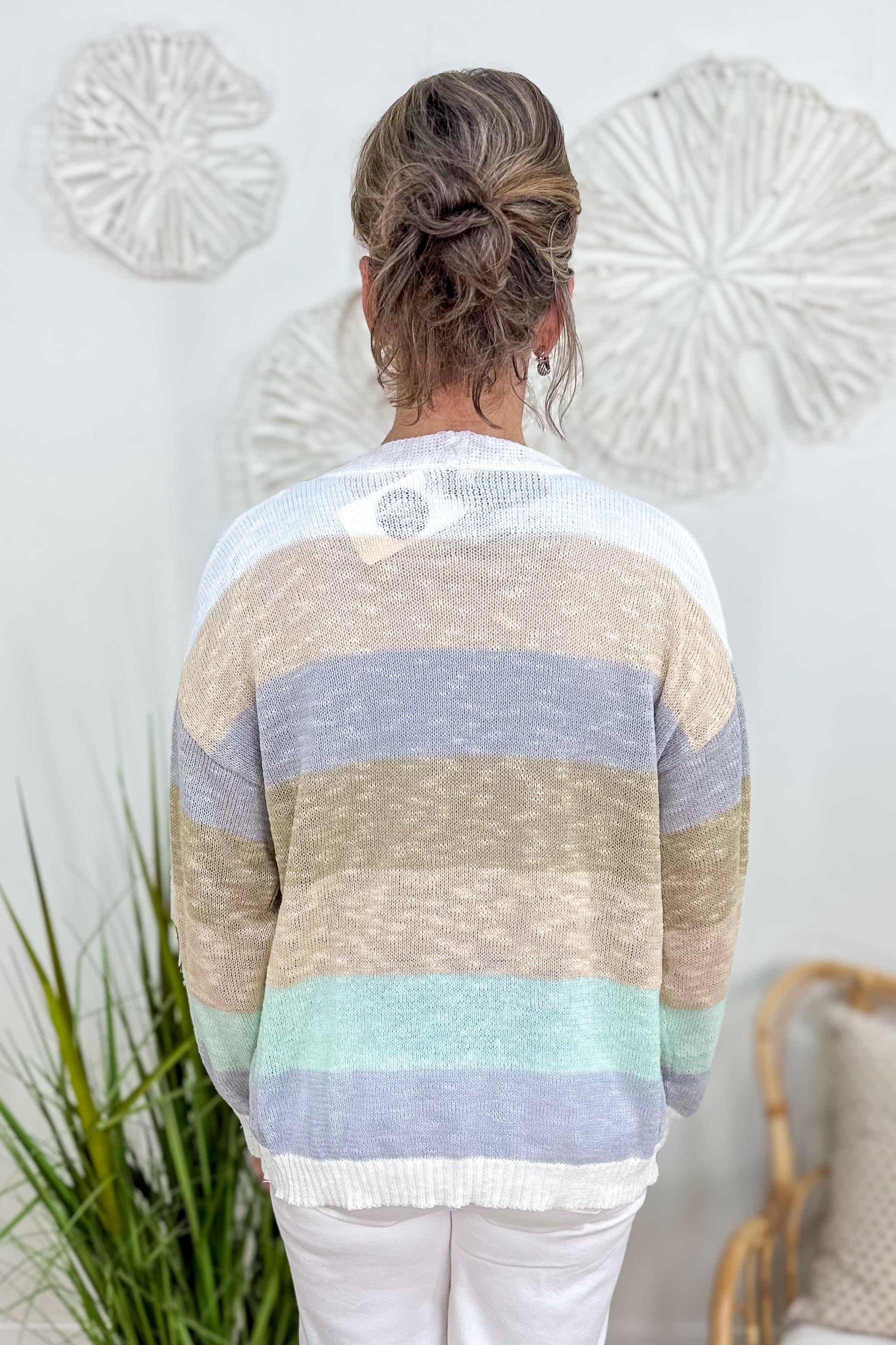 Neutral Color Block Cardigan back