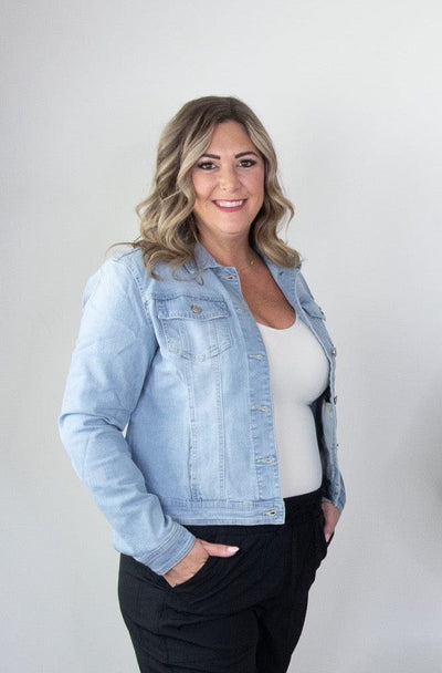 Light Denim Classic Jean Jacket, Model B
