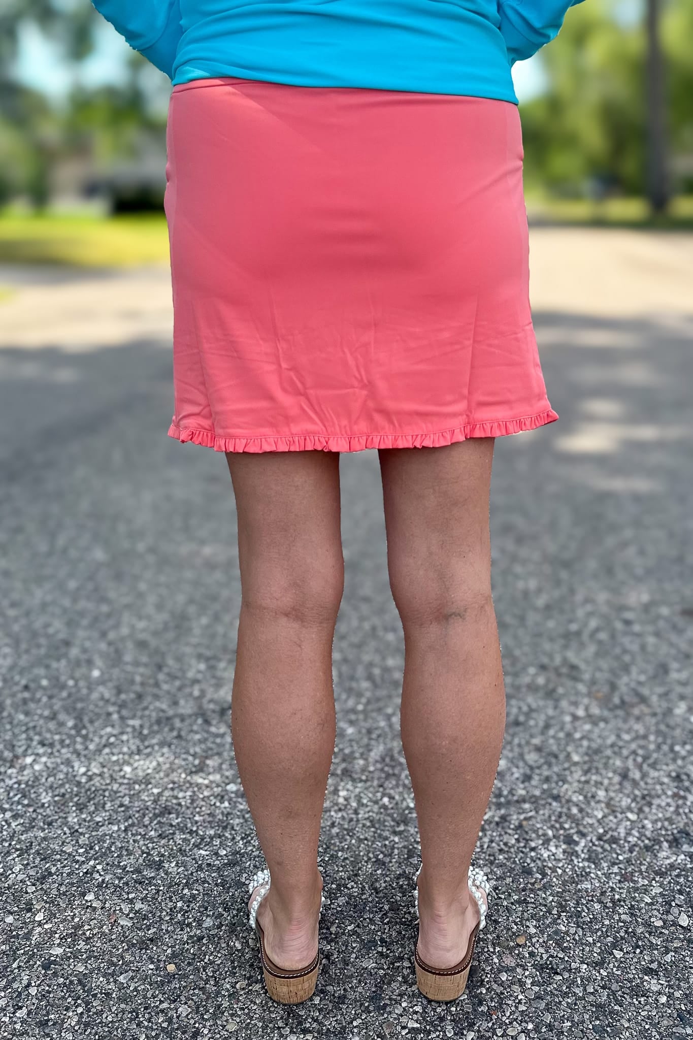 Coral Darlene Ruffle Hem Skort back