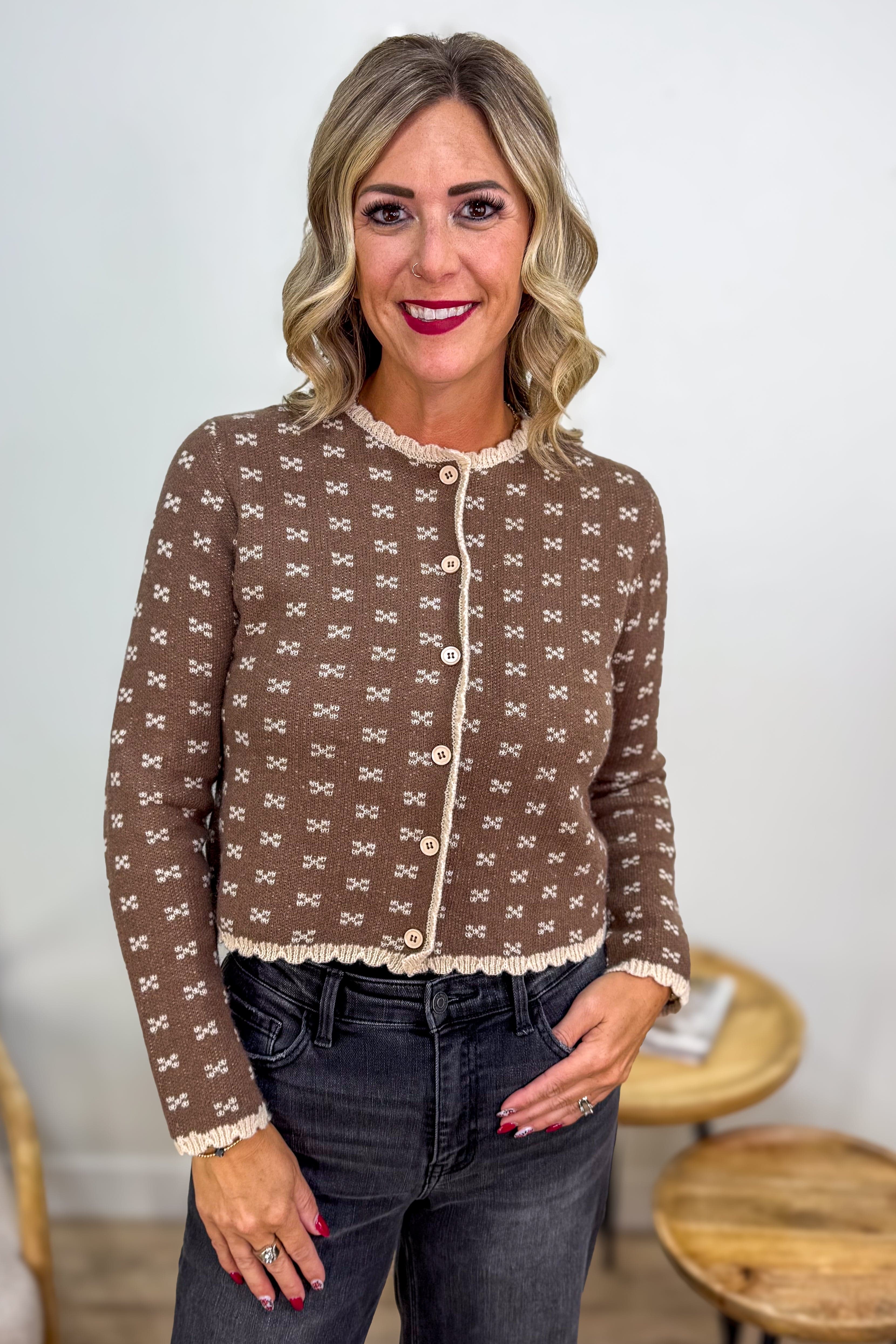 Cocoa Charm Cardigan Sweater