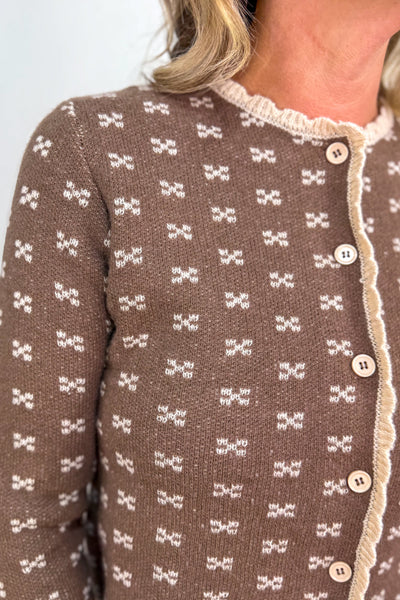 Cocoa Charm Cardigan Sweater Detailed