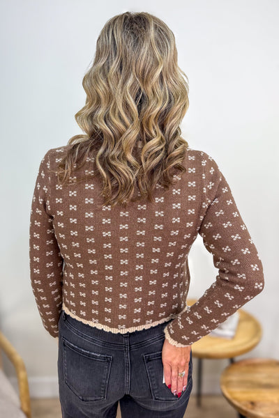 Cocoa Charm Cardigan Sweater Back