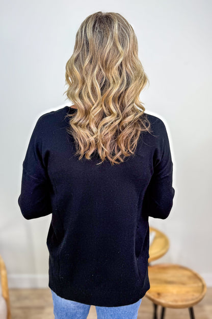 Black Viscose Front Seam Sweater Back