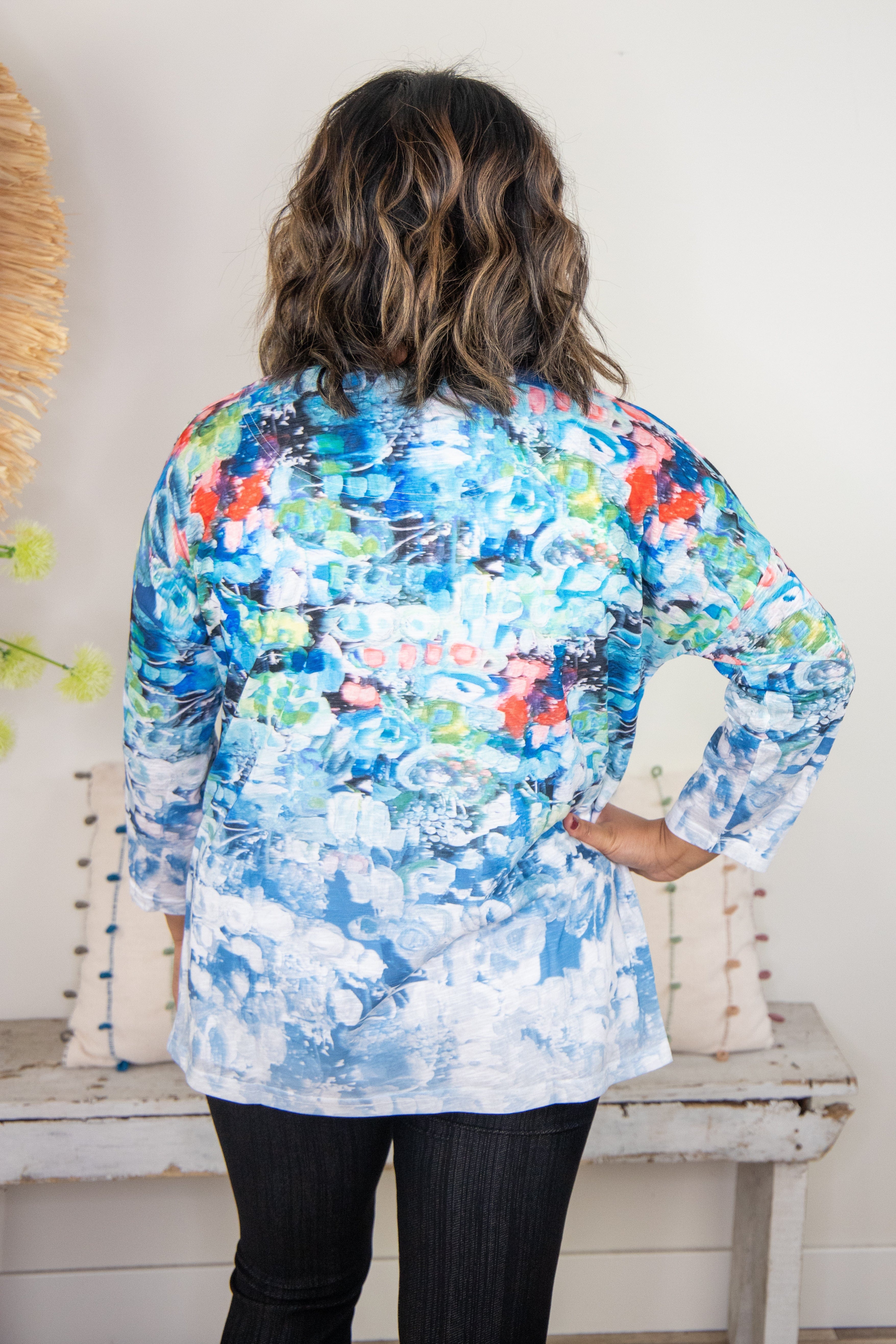Blues Circular Patterned Top, back