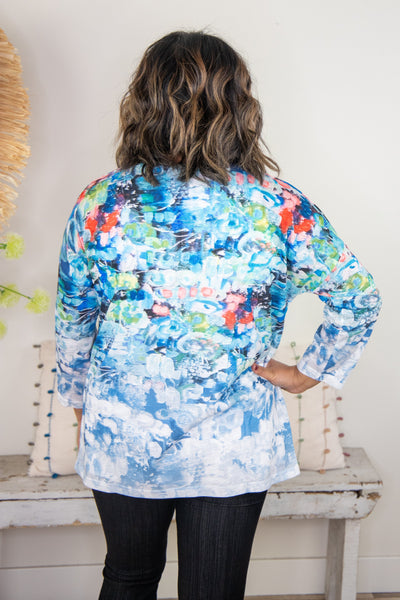 Blues Circular Patterned Top, back